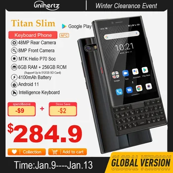 Unihertz TITAN SLIM 6GB 256 GB, Android Qwerty Klaviatūra Touch Screen mobilusis telefonas, 8MP 48MP NFC 4100mAh Mobilusis Telefonas