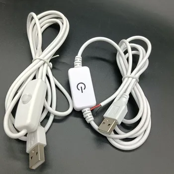 USB Jungties Kabelį Touch Jungikliu, 1,5 m Laidas 5V Standus LED Maitinimo ilgiklis už Lemputės Šviesos 