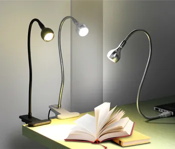 USB maitinimo Lankstus Skaitymo LED Šviesos Clip-on Šalia Skaitymo Lemputės Lova, Stalas Studijų Kambario, Miegamojo Kelionės USB Stalo Knyga Lempos