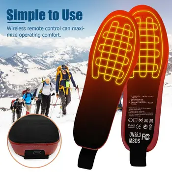 USB Šildomos Batų Vidpadžiai Elektros Koja Atšilimo Trinkelėmis Kojų Šilčiau Kojinių Padas Mat Žiemos Lauko Sporto Šildymo Vidpadžiai Unisex