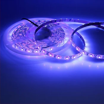UV LED Šviesos Juostelės 12V 1M 2M 3M 4M 5M Vandeniui Ultravioletinė LED Diodų Juostelės SMD 2835 Violetinė Lanksti Juosta DJ Fluorescencijos