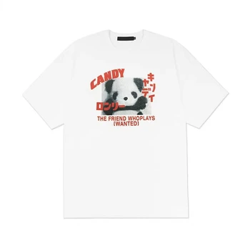 Vasaros Y2K Moterų Marškinėliai Trumpas Rankovėmis Panda grafinis Spausdinti Negabaritinių marškinėliai Prarasti Harajuku Kawaii Stilius Pora Marškinėliai, Topai