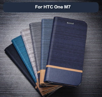 Verslo Pu Odos Atveju HTC M7 Apversti Atveju Minkštos Tpu Silikoninis Galinio Dangtelio HTC M7 Kortelės Lizdas Knyga Atveju