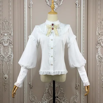 Viduramžių Viktorijos Viršuje Gothic Lolita Palaidinė Vintage Marškinėliai Moterims, Plius Dydis S-XXL