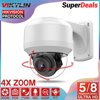 VIKYLIN 8MP 4K PTZ) IP Camera PoE 2.8-12mm Automatinį Fokusavimą, 4X ZOOM Aptikti 5MP 2K MIC IPC Hikvision Suderinama Apsaugos Dome Kameros