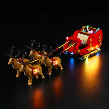 Vonado LED Apšvietimas Nustatyti 40499 Kalėdų senelio Rogės Kolekcines Modelis Žaislas Šviesos Rinkinys, neįskaičiuotos Blokų