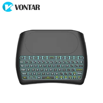 VONTAR Apšvietimas BT klaviatūra D8 Super rusų 2.4 G Bevielio Mini Klaviatūra Oro Pelės Touchpad Android TV BOX