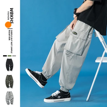 Vyrai Streetwear Kelnes Hip-Hop Stiliaus Mados Laiškai Spausdinami Pločio Kojų Poilsiu Atsitiktinis Kelnės Sweatpants