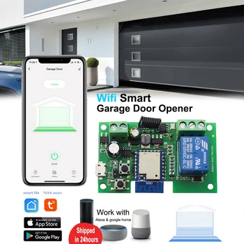 WIFI, Garažo Vartų, Durų Atidarytuvas Valdytojas Tuya Smart Gyvenimo App Nuotolinio Valdymo įjungimas Išjungimo Relė 24V 12V Modulis Alexa 