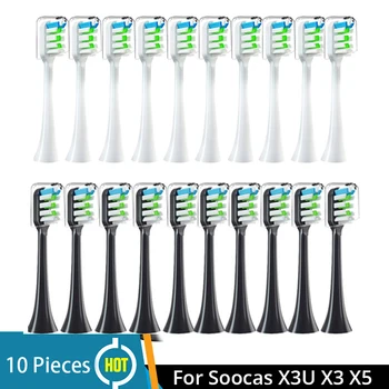 Xiaomi Pakeitimo Teptuku Vadovai SOOCAS X3 X5 V1 X3U Soft Bristle 10 Vienetų Elektros dantų šepetėlį 