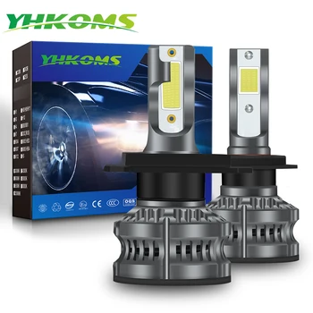 YHKOMS 2 VNT 80W 14000LM H4 H7, LED Automobilių Žibintai H1 H8, H9 H11 4300K 5000K 8000K 25000K Auto Rūko žibintų 12V Mini Dydžio LED Lempos