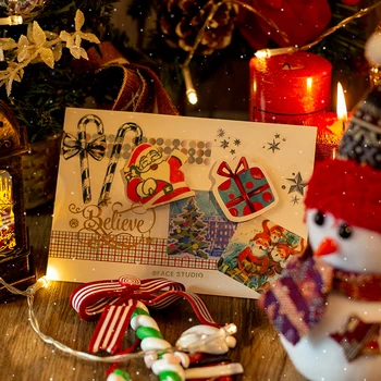 Yoofun 30pcs/pak Kalėdų Washi Popieriaus, Lipdukų Linksmų Kalėdų Kortelė Dovanos Scrapbooking Leidinys Amatų Priėmimo Priedai