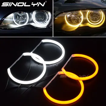 Zjeżdżalnia Medvilnės Šviesos Aureolę Žiedai DRL LED Angel Eyes Komplektas BMW 3 5 7 Serijos E46/E39/E38/E36 Automobilių Žibintų Modifikavimas 131/146mm