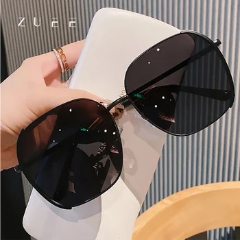 ZUEE Naują stilių Moterų mados akiniai nuo saulės Metalo korėjos stiliaus kvadrato, ovalo formos akiniai nuo saulės Asmeninį anti-UV akiniai