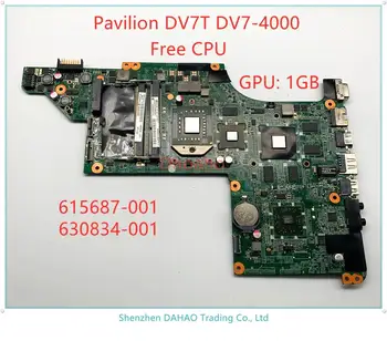 （Nemokamai CPU） HP PAVILION DV7 DV7-4000 plokštė DAOLX8MB6E1 630834-001 615687-001 mainboard su GPU:1GB 100% BANDYMO GERAI